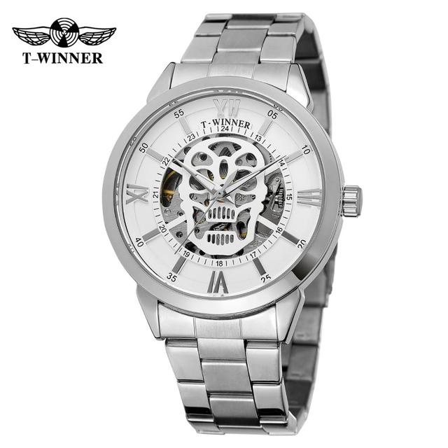 Punk Skull Watch Men Luxury Brand Automatic Self Wind Mechanical Wrist Watches Golden Stainless Steel Strap Casual Sports Clock New fashion trends stainless steel strap watch