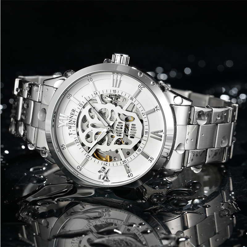 Punk Skull Watch Men Luxury Brand Automatic Self Wind Mechanical Wrist Watches Golden Stainless Steel Strap Casual Sports Clock New fashion trends stainless steel strap watch