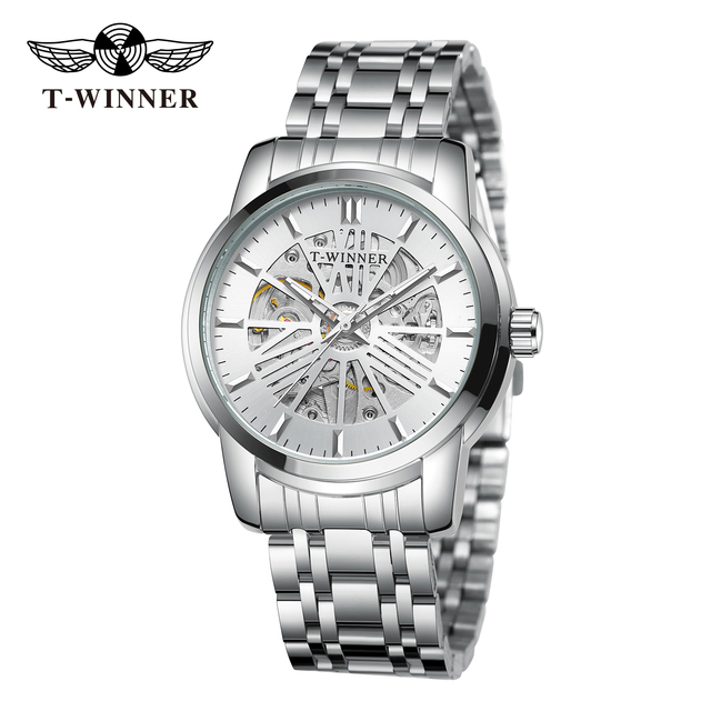 Mechanical Mens Watch Top Brand Luxury Automatic Watch Skeleton Golden Stainless Steel Strap New fashion Design Relogio Masculino Nice Gift Automatic Self-Wind Mechanical