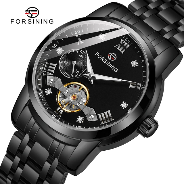 Man's Watch Luxury Brand New Arrival Mens Automatic Self-wind Wrist Watch Tourbillon Stainless Steel Strap Mechanical for Men Nice Gift Skeleton dial design Mechanical Hand Wind mechanical movement