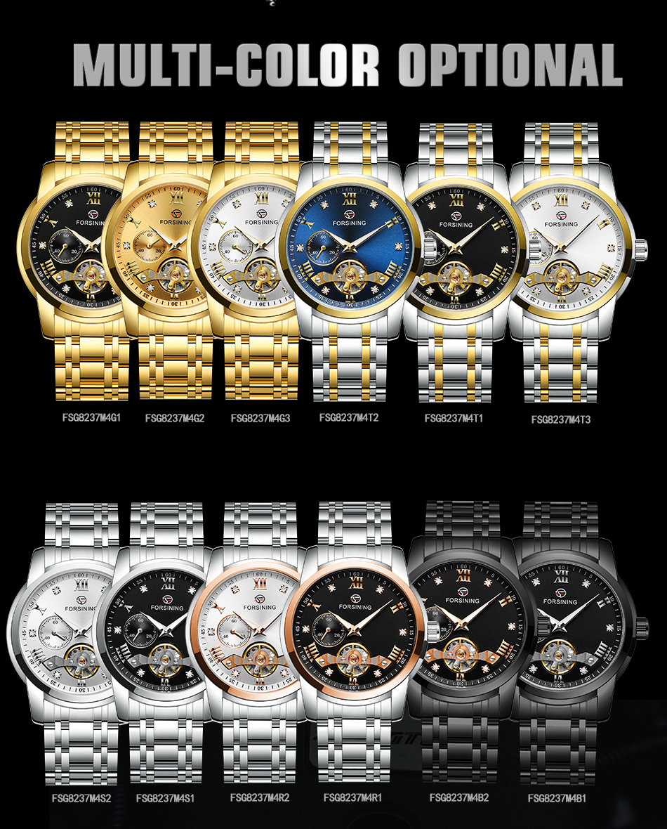 Man's Watch Luxury Brand New Arrival Mens Automatic Self-wind Wrist Watch Tourbillon Stainless Steel Strap Mechanical for Men Nice Gift Skeleton dial design Mechanical Hand Wind mechanical movement