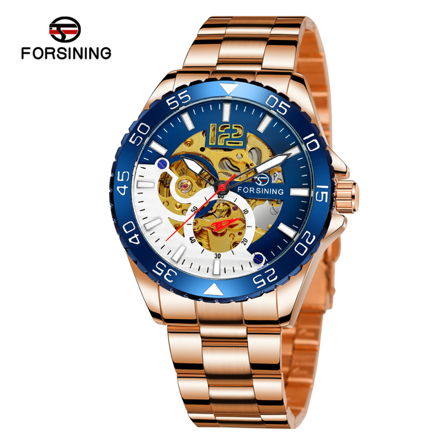 Man's Watch Luxury Brand Fashion Man Clock Mechanical Automatic Men's Watch Luminous Hands Waterproof Black Stainless steel watch case Casual Watches Skeleton dial Daily waterproof