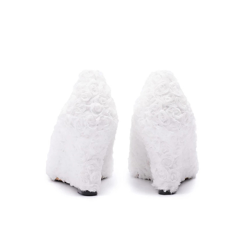 Women's new lace bridal shoes, pointy, shallow-mouthed heels, white, red, pink, 34-43.
