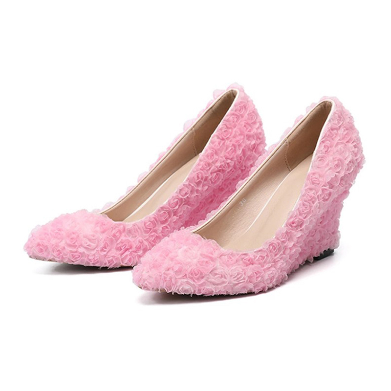Women's new lace bridal shoes, pointy, shallow-mouthed heels, white, red, pink, 34-43.