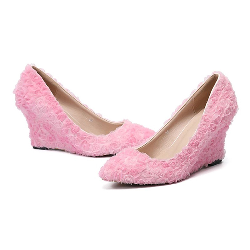 Women's new lace bridal shoes, pointy, shallow-mouthed heels, white, red, pink, 34-43.