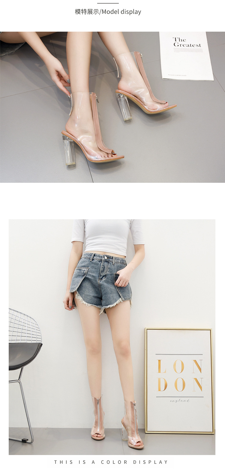 Women's 1 pair of size 35-42 fishmouth tied ankle boots party women's shoes green 42