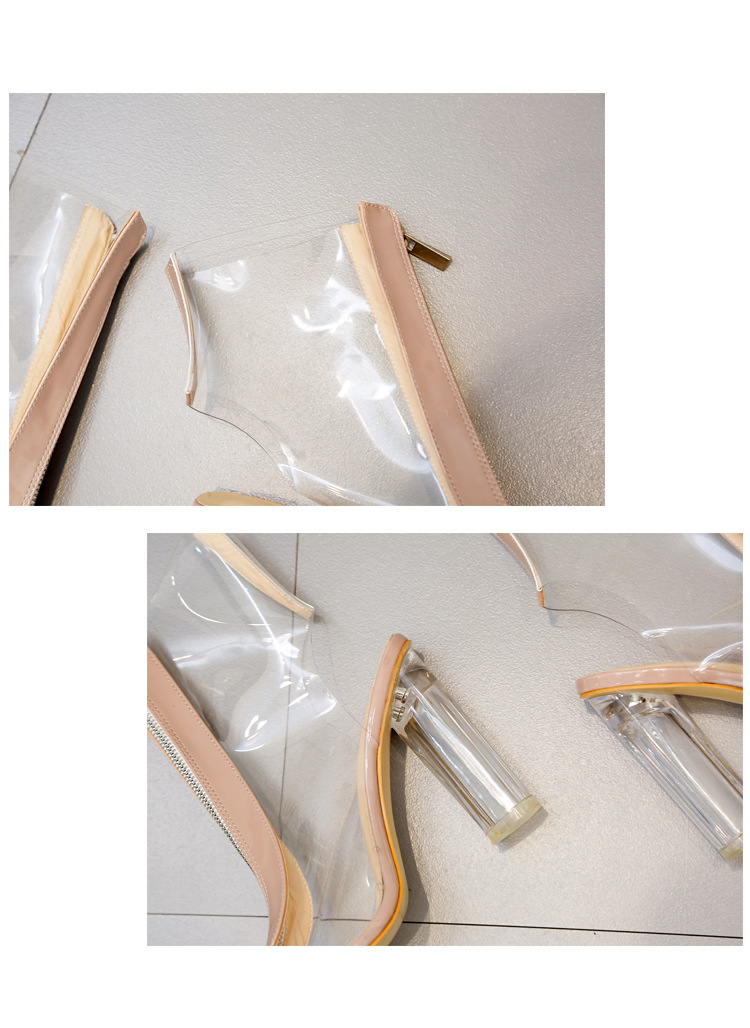 Women's 1 pair of size 35-42 fishmouth tied ankle boots party women's shoes green 42