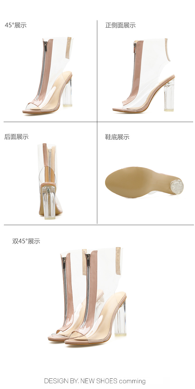 Women's 1 pair of size 35-42 fishmouth tied ankle boots party women's shoes green 42