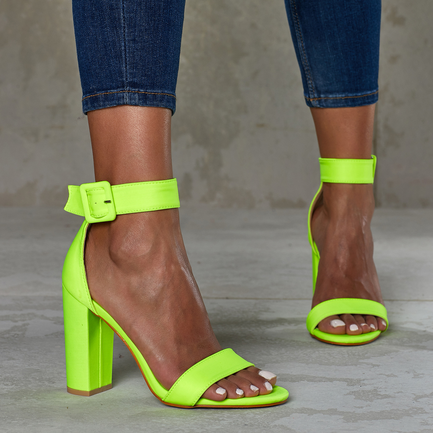 Women's Fashion Simple High-heeled Shoes Big Size/Green and Yellow/EU42