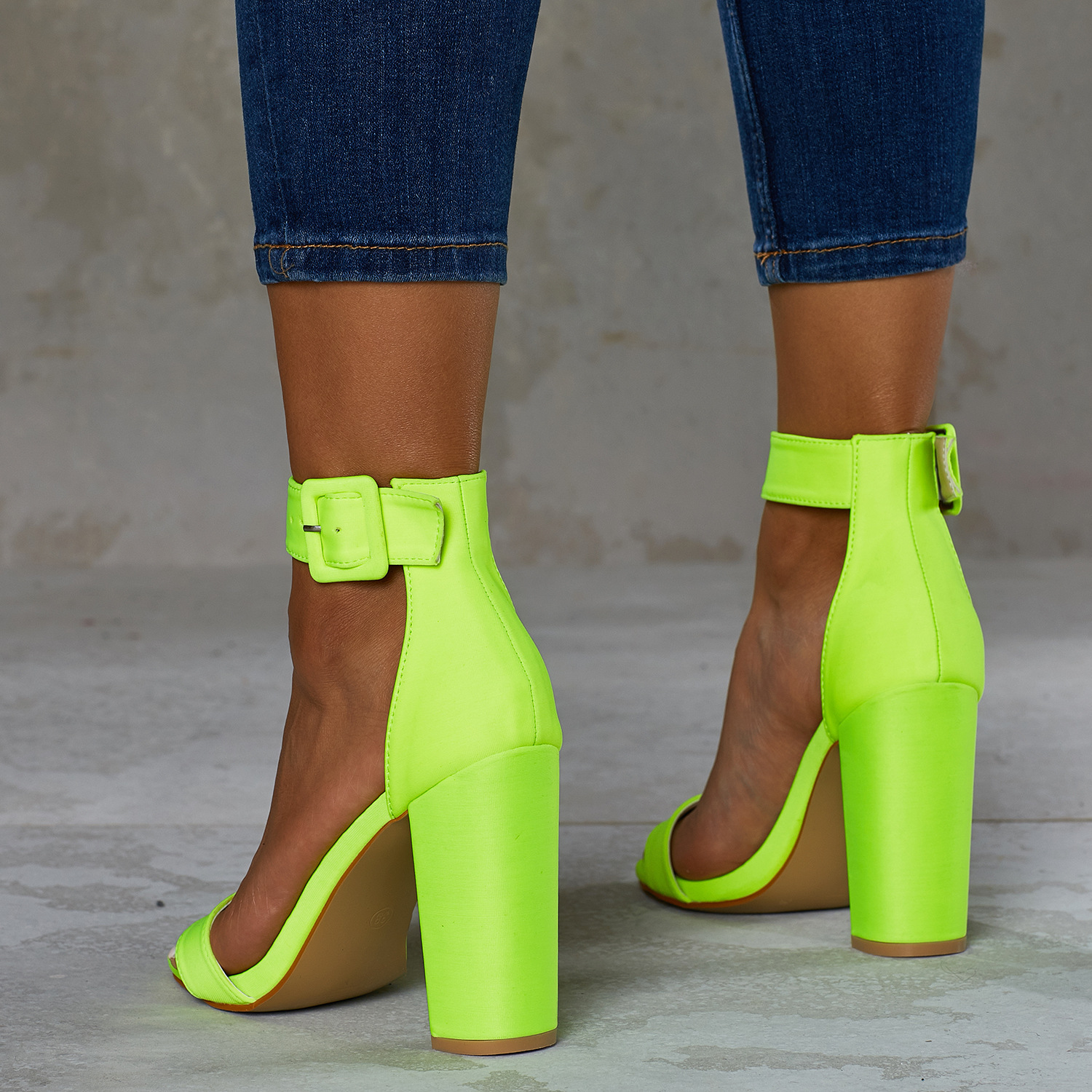 Women's Fashion Simple High-heeled Shoes Big Size/Green and Yellow/EU42