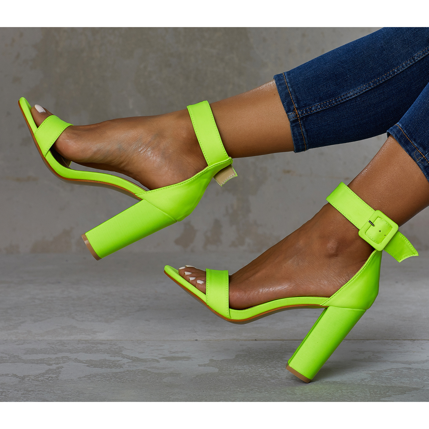 Women's Fashion Simple High-heeled Shoes Big Size/Green and Yellow/EU42