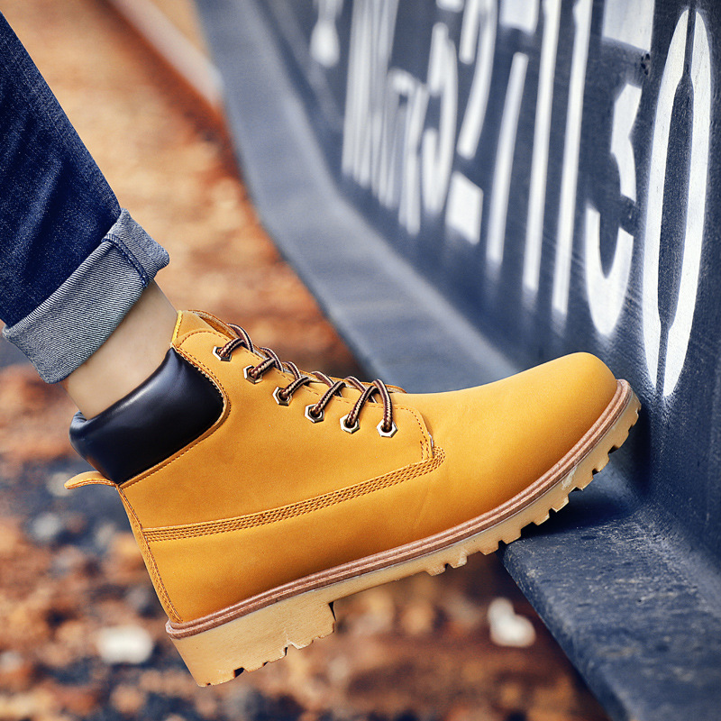 Martin boots men's lace up high top casual work wear boots eu43