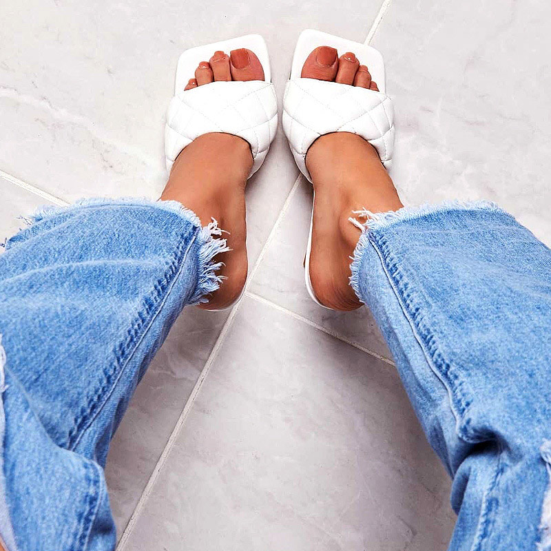 Usually one size larger women's open shoes   special soft and comfortable sliding women's shoes casugh heels / leather shoes (white / red / Blue / Black) size 39al sandals / hi