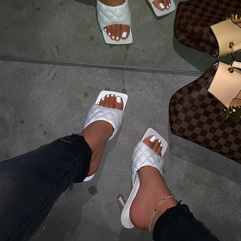 Usually one size larger women's open shoes   special soft and comfortable sliding women's shoes casugh heels / leather shoes (white / red / Blue / Black) size 39al sandals / hi