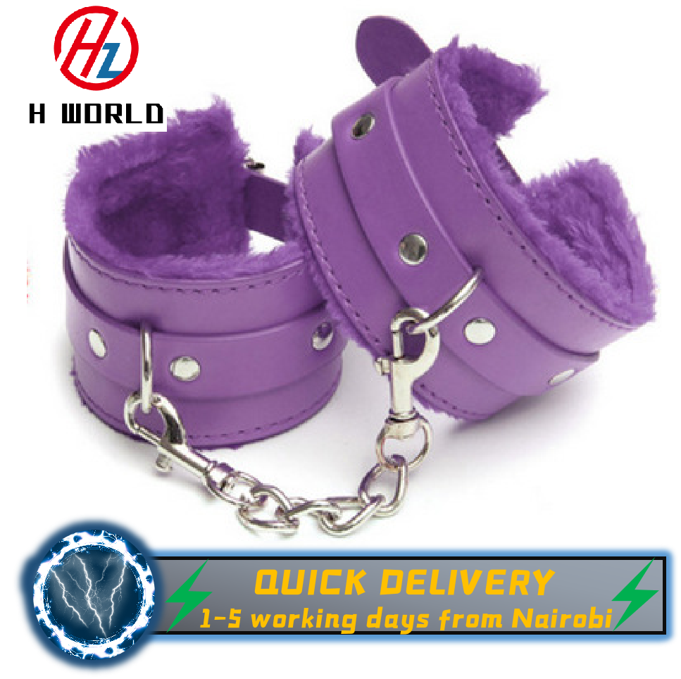 HW Sexy Leather Chain Handcuffs Restraints Dominatrix SM Sex toys Hand Cuffs Tools women sex toys adult