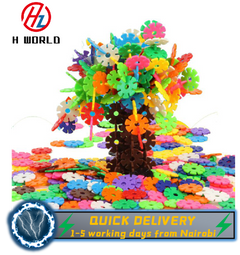 HW 200Pcs/Pack Snowflake Shape Colorful Building Blocks ABS Kids Educational Toy Multi 200 Pcs
