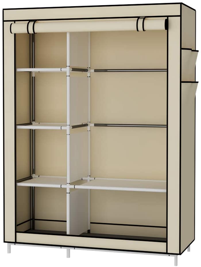 HW Closet Organizer Wardrobe Clothes Storage Shelves, Non-Woven Fabric Cover 41.3 x17.7 x66.9 inches