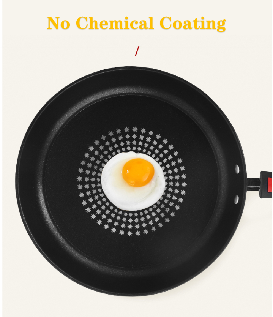 HW Extra Thick Diamond Nonstick Fry pan 24-26-28-30-32 Metal Utensil Frying Pan Suit All Stove ToxinFree Cookware