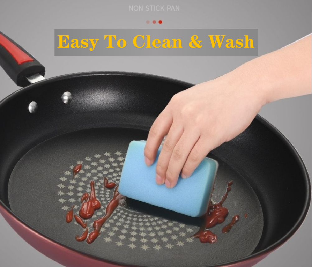 HW Extra Thick Diamond Nonstick Fry pan 24-26-28-30-32 Metal Utensil Frying Pan Suit All Stove ToxinFree Cookware