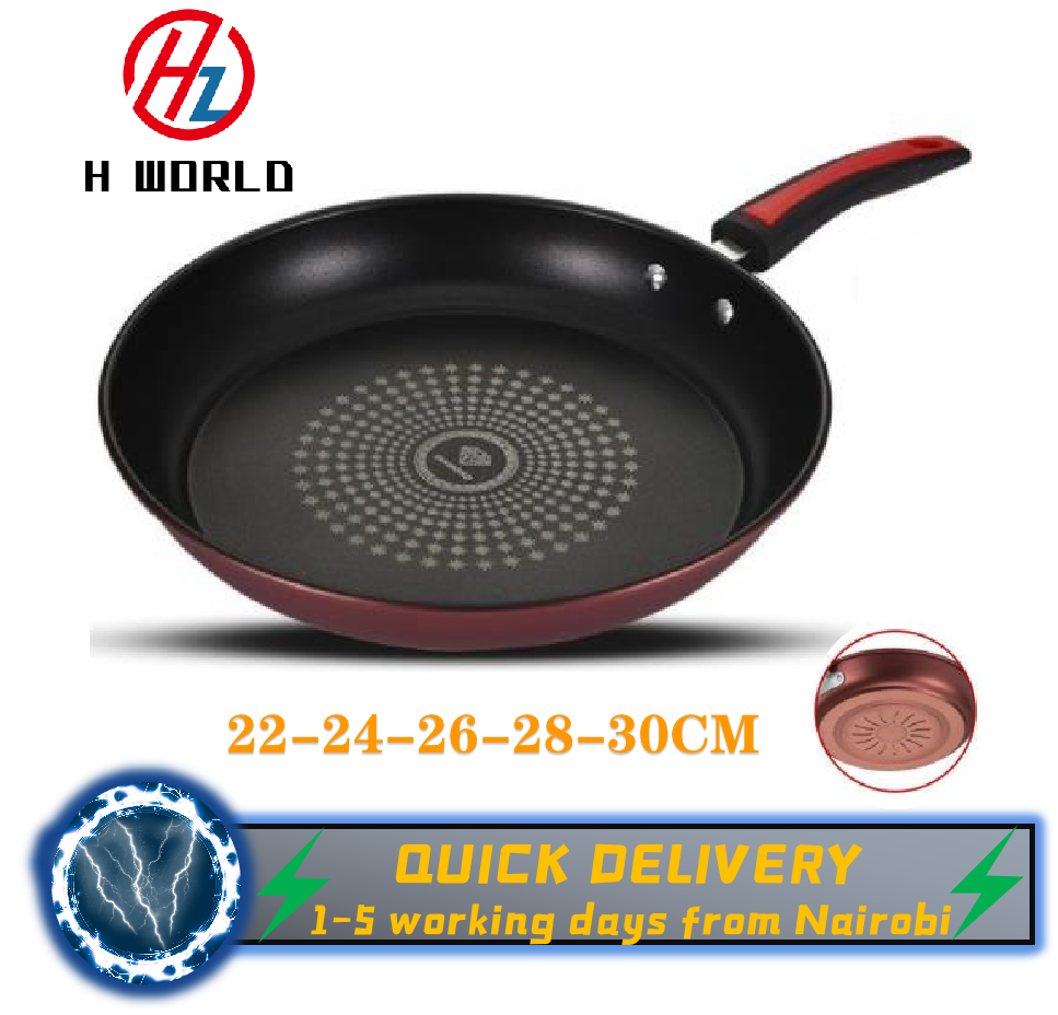 HW Extra Thick Diamond Nonstick Fry pan 24-26-28-30-32 Metal Utensil Frying Pan Suit All Stove ToxinFree Cookware