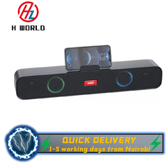 HW smart multimedia music player long strip bluetooth speaker Black 38.5*5.5*6.5 cm