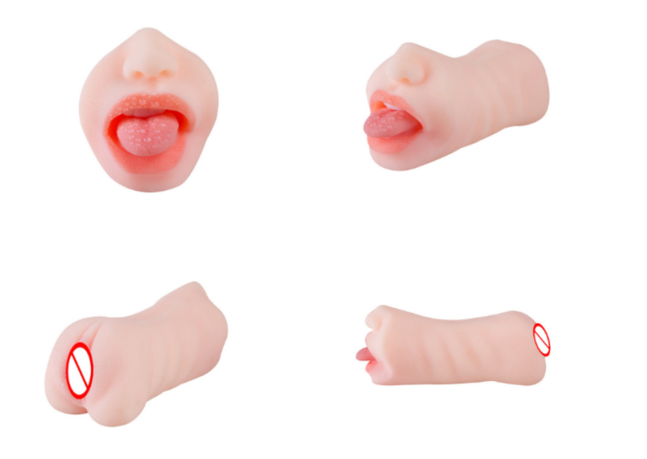 HW Male Masturbators 2 in 1 Male Pocket Pussy Blowjob Stroker with Realistic Mouth Vivid Vagina Soft Sex Dolls Anal Play, Adult Sex Toys for Men Penis Stimulation Pleasure - Flesh