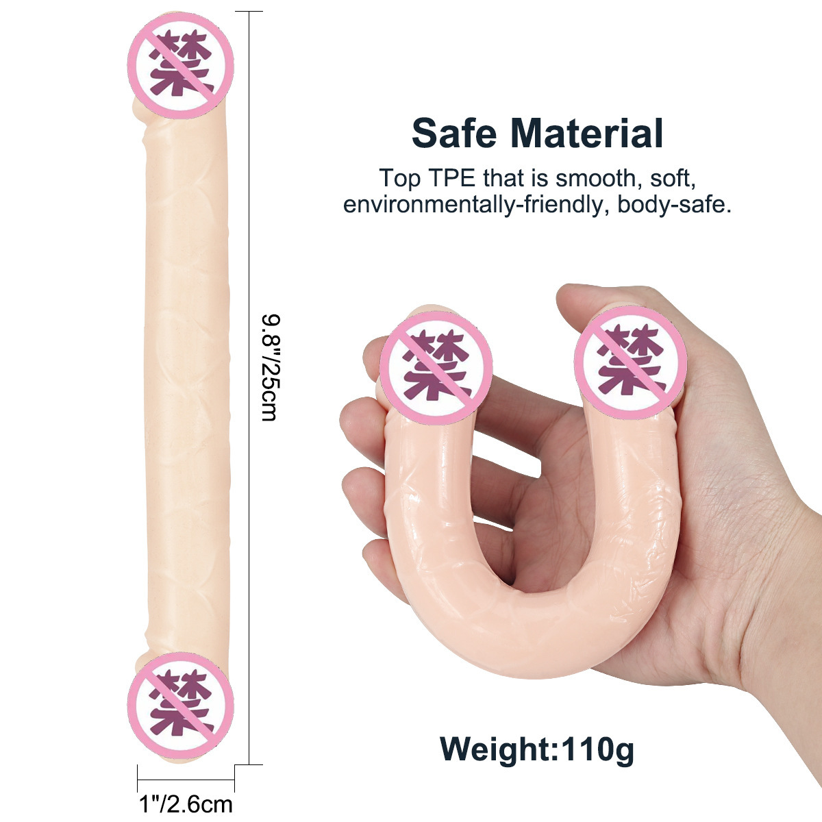 HW A-line transparent crystal simulation female penis double headed double use lesbian female interest masturbation appliance female