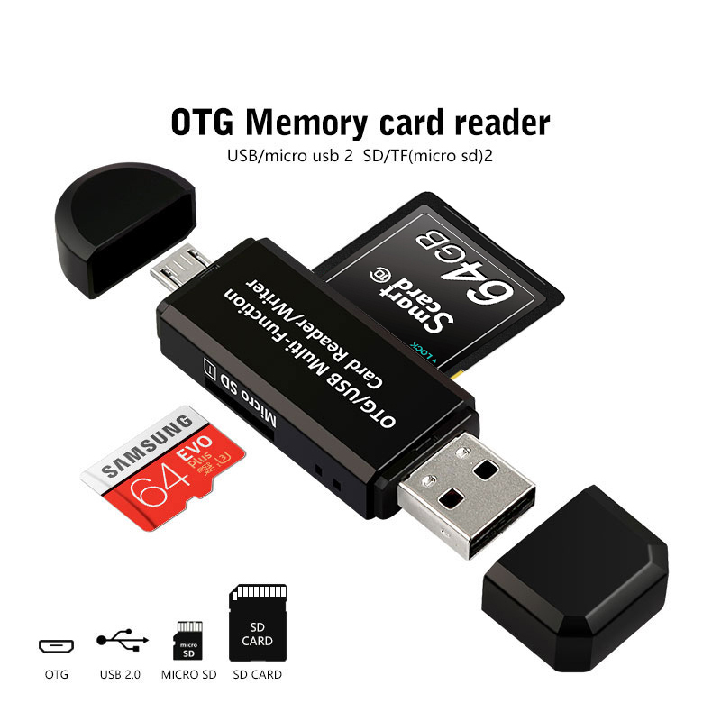 4In1 Micro usb/OTG USB Card Reader TF Card Reader/SD memory card Reader for samsung Huawei phones