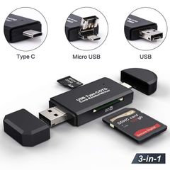 5In1 type c/Micro usb/OTG USB Card Reader TF Card Reader/SD memory cards Reader black type-c/micro usb/usb normal card reader