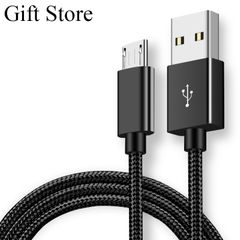 Micro USB Data Cables Fast Charging data line For Android Phone Nylon charging cables Charger Cable black Micro usb 1m