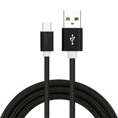 type c Charger Cable Fast Charging data line For Android Phone Nylon Data Cables charging cables black type c 1m