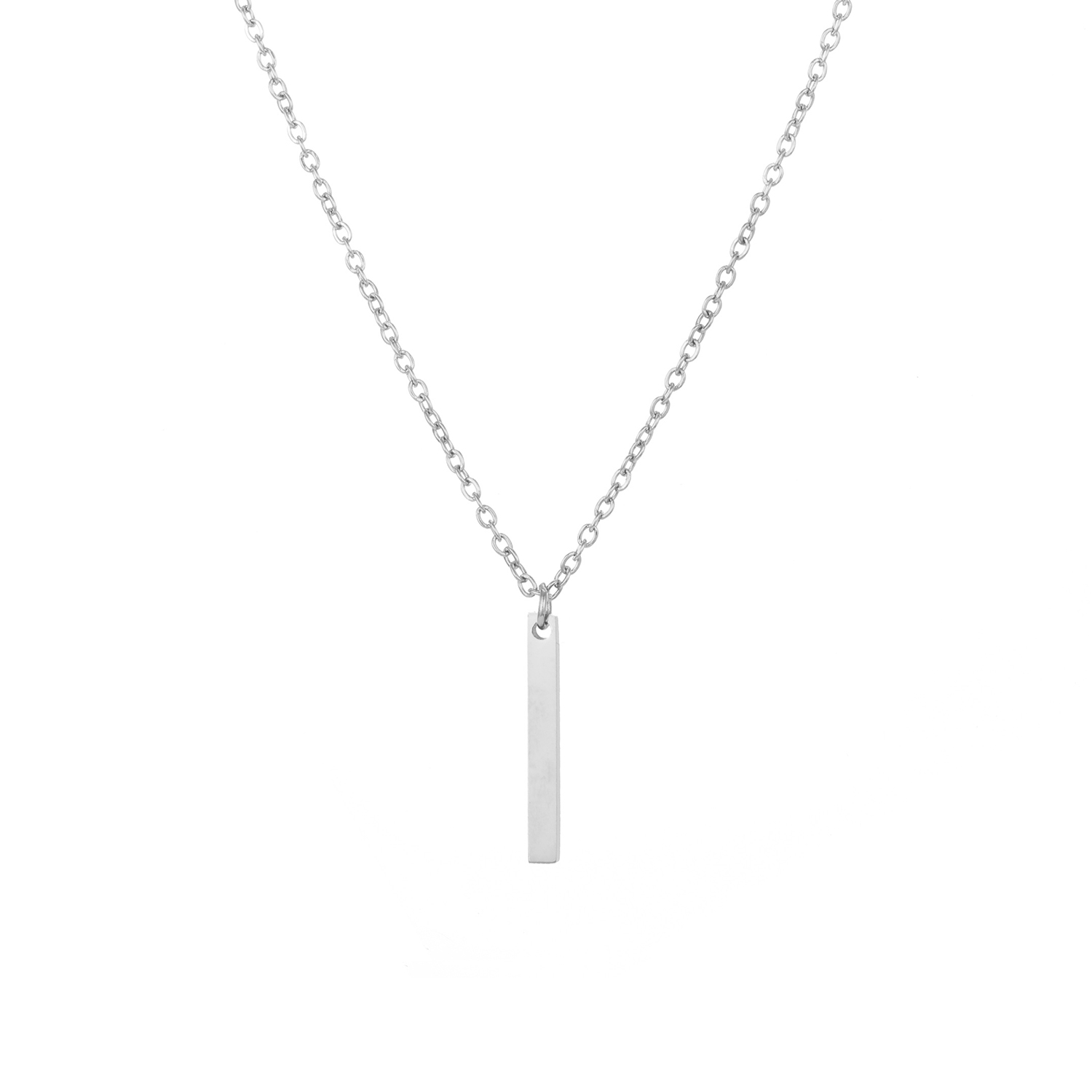 Women&apos;s Vertical Bar Necklace Pendant Simple Classic 14K Gold Stainless Steel Holiday Gift Jewelry