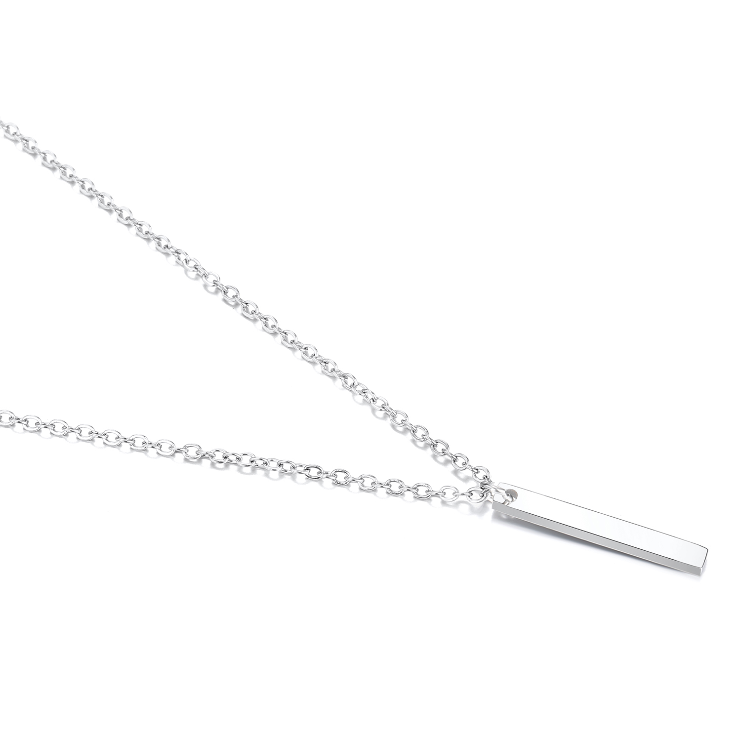 Women&apos;s Vertical Bar Necklace Pendant Simple Classic 14K Gold Stainless Steel Holiday Gift Jewelry