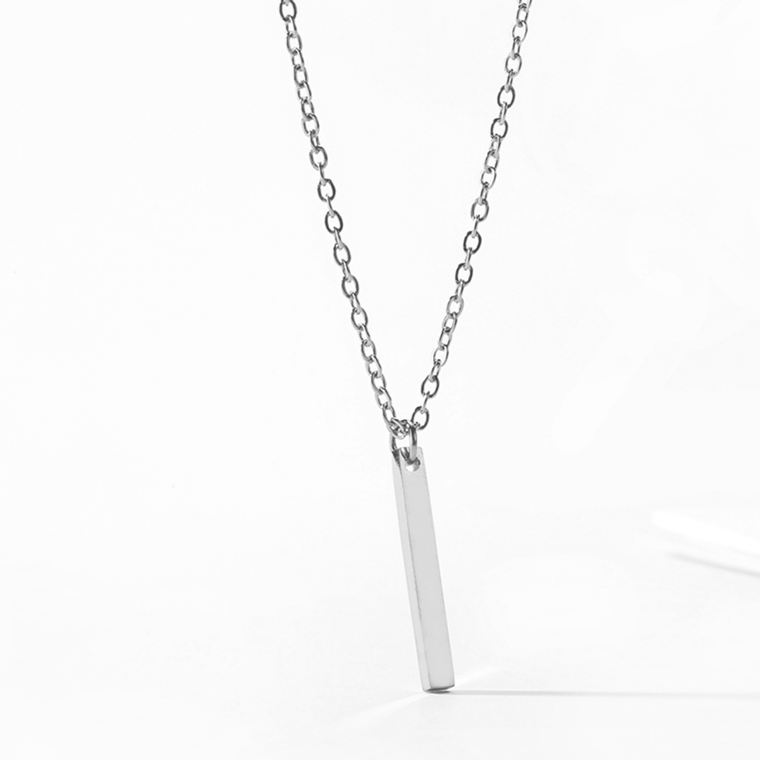 Women&apos;s Vertical Bar Necklace Pendant Simple Classic 14K Gold Stainless Steel Holiday Gift Jewelry