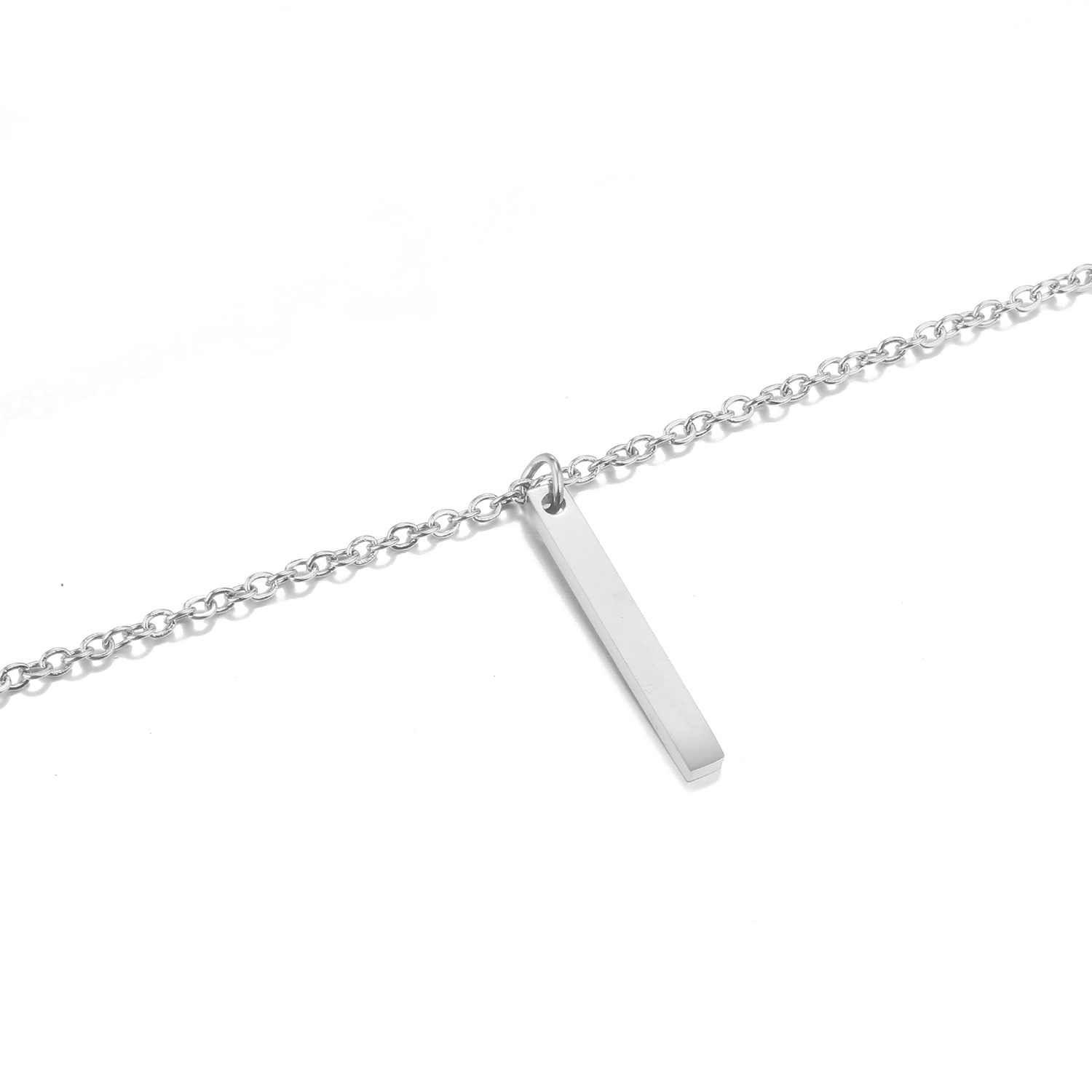 Women&apos;s Vertical Bar Necklace Pendant Simple Classic 14K Gold Stainless Steel Holiday Gift Jewelry