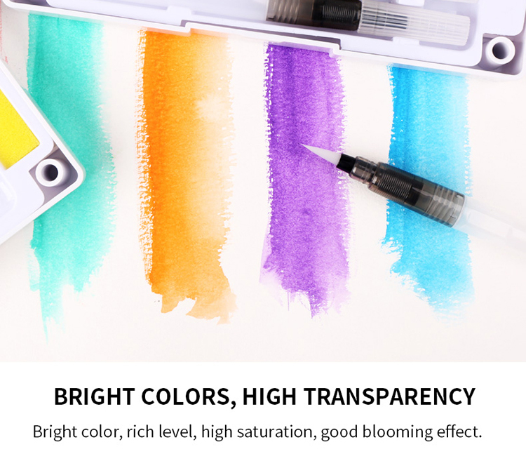 12 Color Solid Watercolor Painting Set Portable Pigment Student Stationery Tools Art Supplies