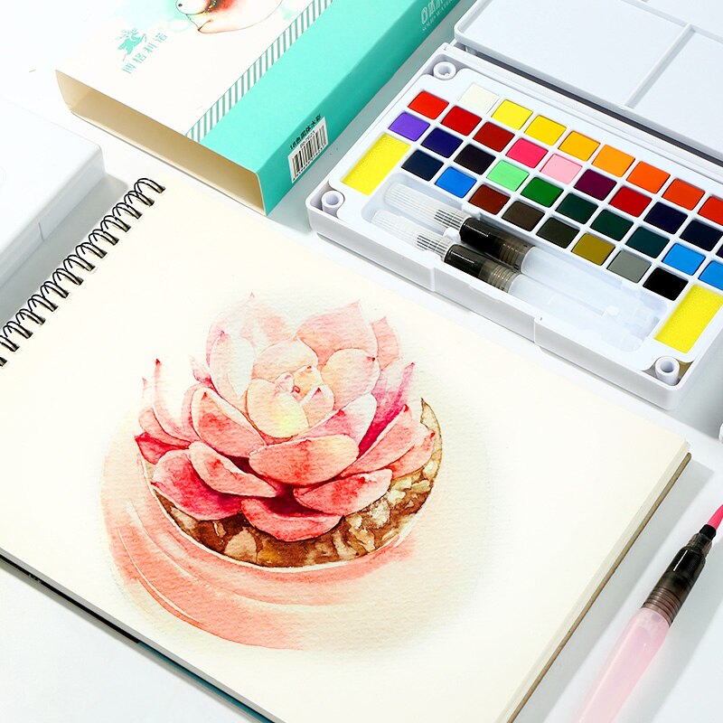 12 Color Solid Watercolor Painting Set Portable Pigment Student Stationery Tools Art Supplies