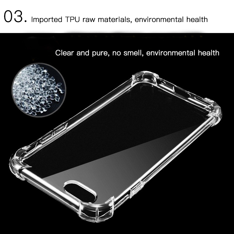 Shockproof Clear Soft Silicone Armor Case for For iPhone 7 6 6s 8 Plus X XS Max Protective Case