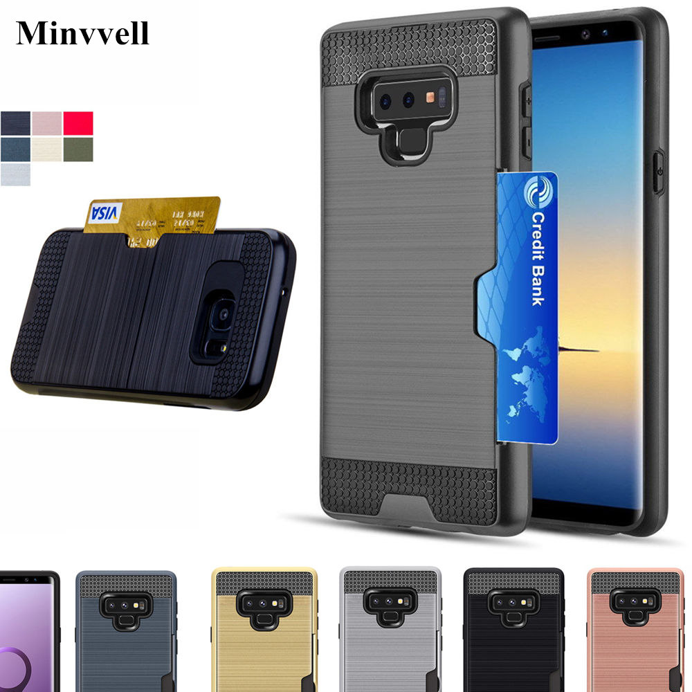 Shockproof Hybrid Armor Case for Samsung S10 S9 S8 Note 9 Note 8 5 Card Holder Slot Covers Case