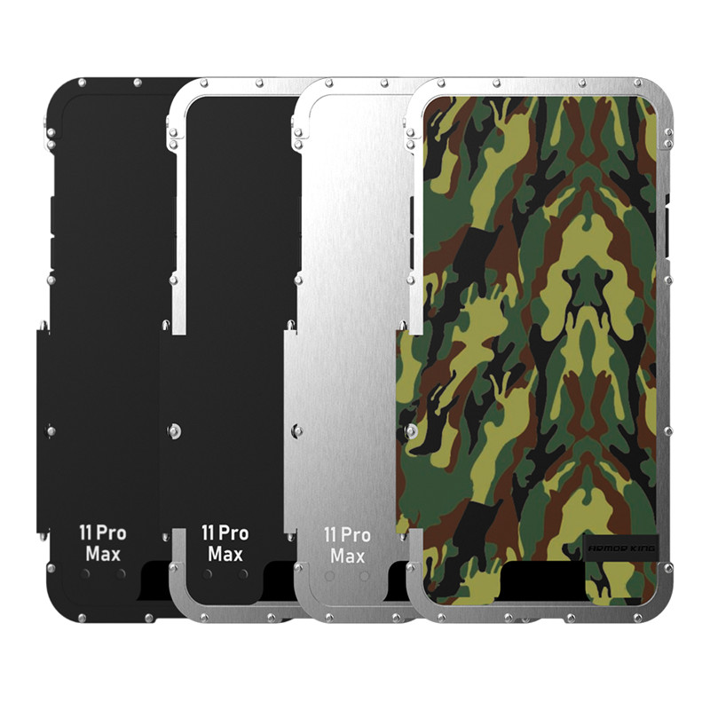 ShockProof Case For iPhone 11 Pro /11 Flip Aluminum Metal King Iron Man 360 Protective Armor Case
