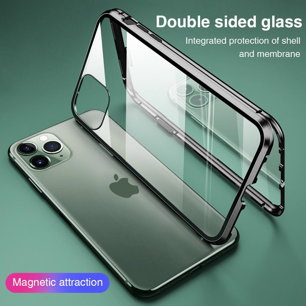 Double Side Magnetic Case for IPhone 11 Pro XR XS MAX X 8 7 6 6s Plus Magnet Glass Magnetic Cover