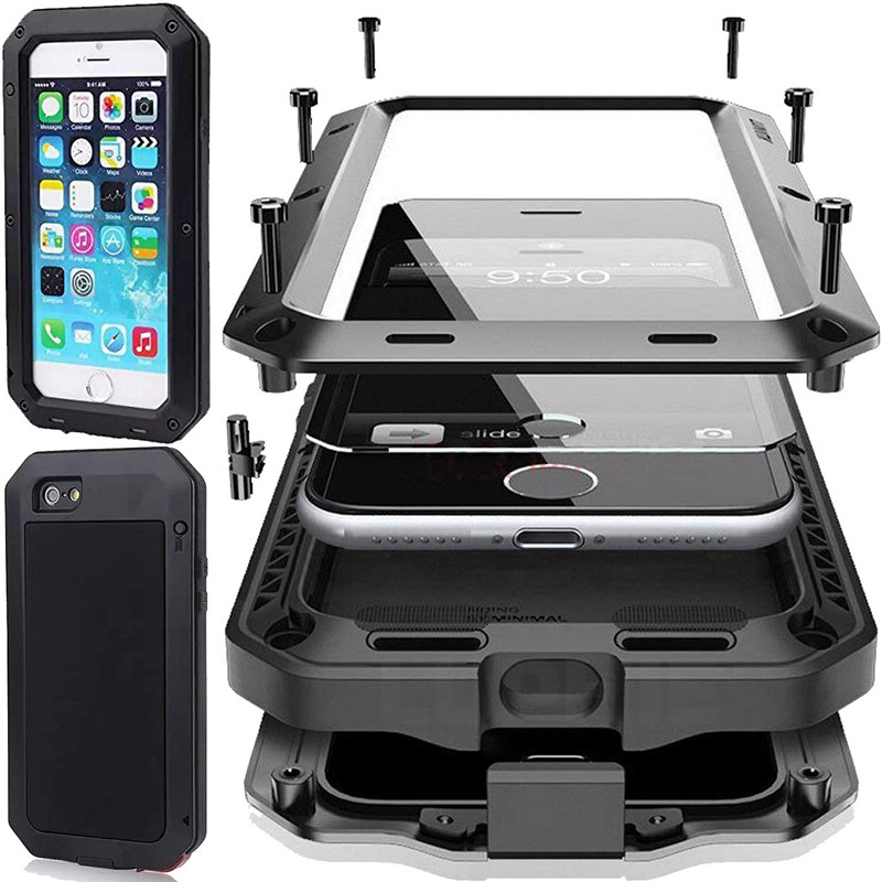 Heavy Duty 360 Full Body Doom Armor Metal Case For iPhone 11 Pro Max XR 6 6S 7 8 Plus X 5S SE XS MAX