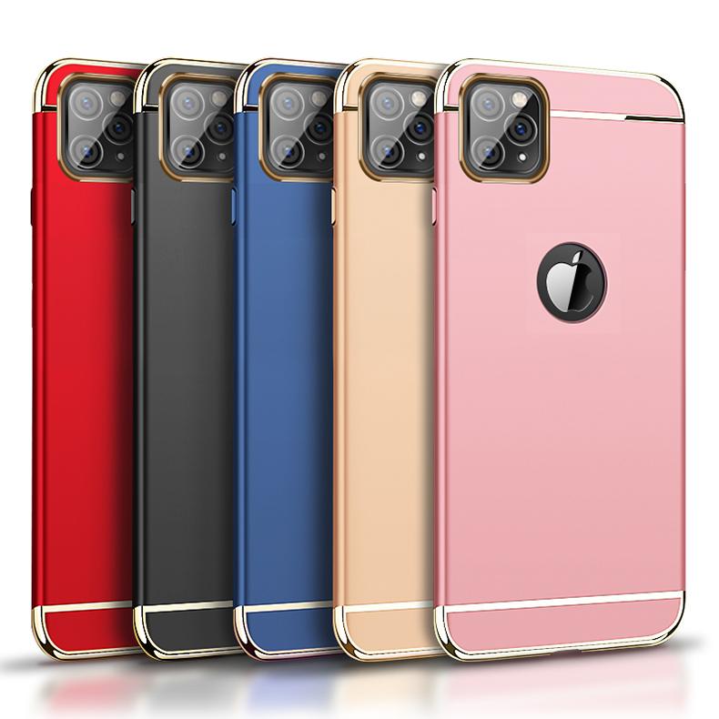 3 in 1 Joint Metal Plating Hard back cover For iPhone 11/ 11 Pro 7 8 XS Max 6s 7 Plus 8 Plus X XS
