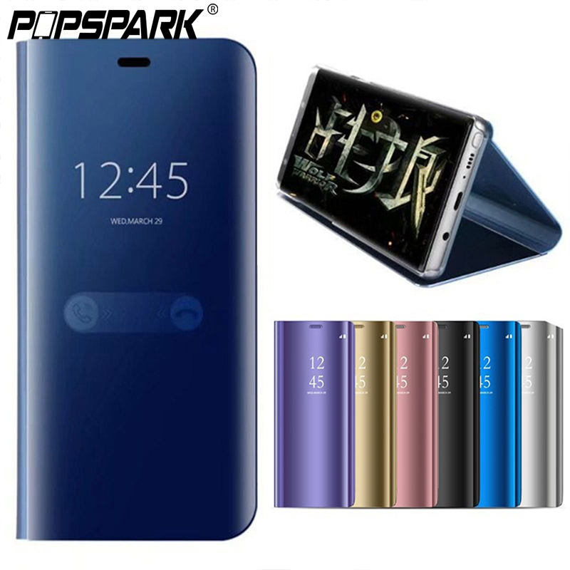Clear View Smart Mirror Flip Case for Samsung Galaxy Note9 Note8 S9 S8 S7 Plus Clear View Cover Case