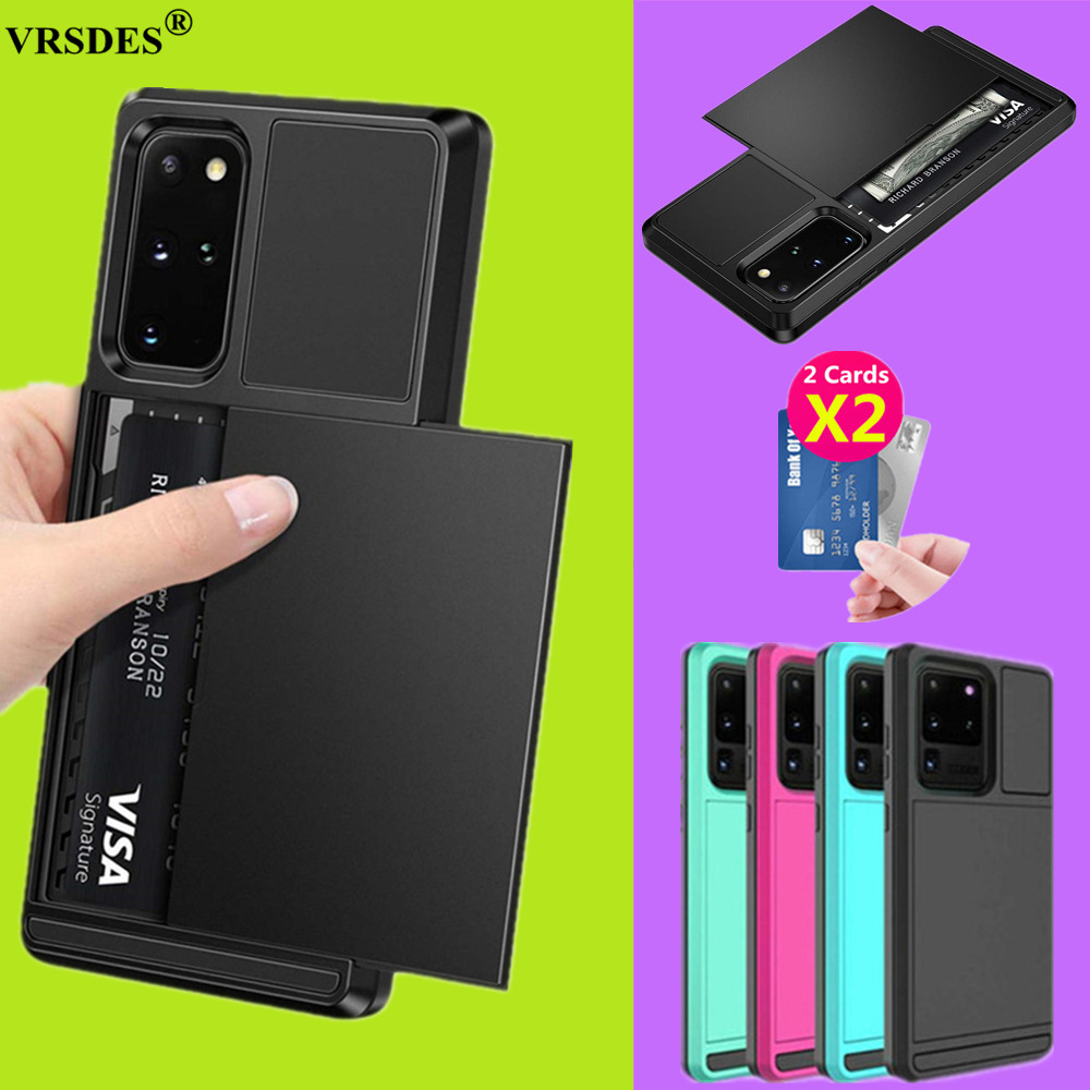 Armor Phone Case For Samsung Galaxy S20 Ultra S20 S9 Note 8 9 10 Plus 5G Card Slots Shockproof Cover