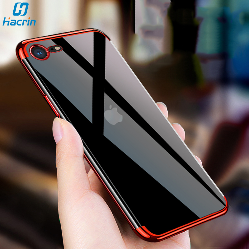 Hacrin Case For iPhone SE 2020  XS  XR XS Max Case Soft TPU Transparent Clear Laser Plating Cover