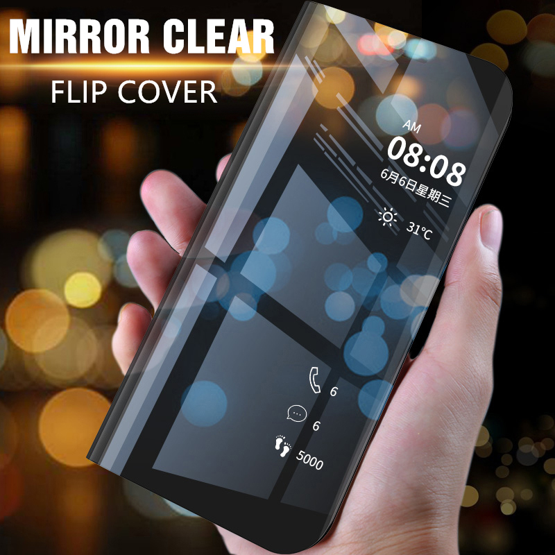 Smart Full Cover For Samsung Galaxy S20 Plus S20 Ultra Mirror Flip Phone Case For iPhone SE 2020 XS