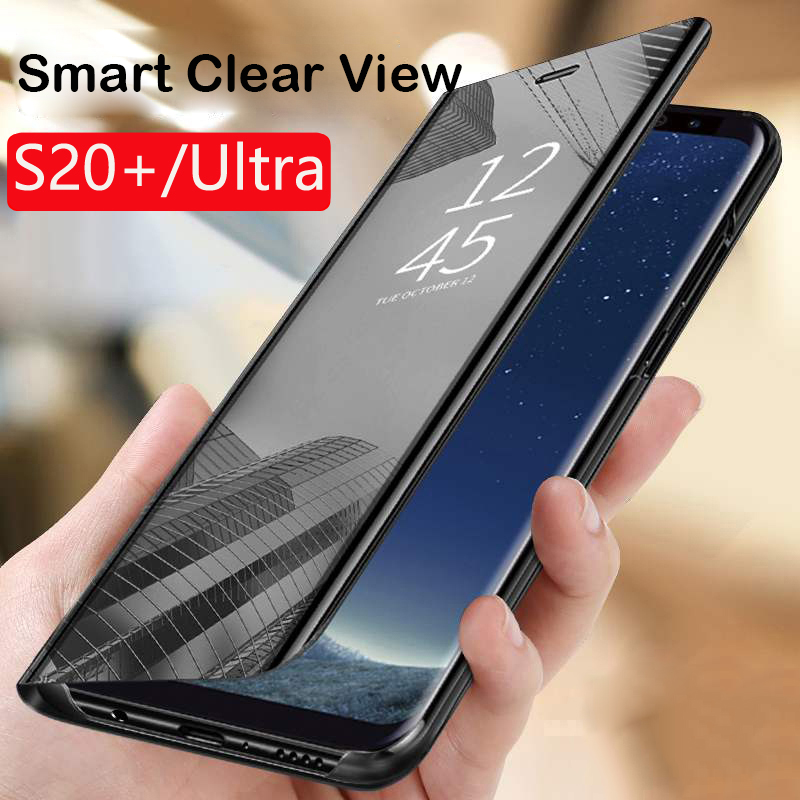 Smart Mirror Clear View Flip Case For Samsung Galaxy S20 Ultra Note 20 10 S10 Plus S9 Phone Cover