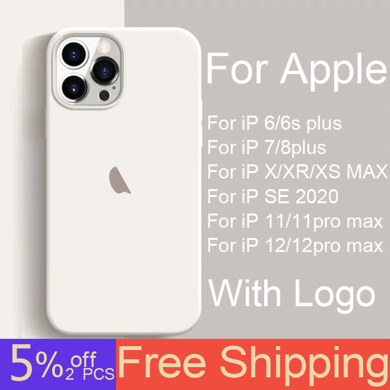 With LOGO Official Silicone Case For iPhone 12 Mini 12 Pro Max 11 Pro X XS MAX XR 7 8 6S 6 Plus Case