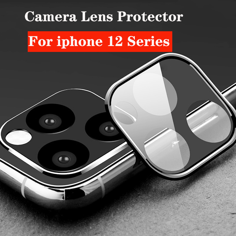 Camera Protector For iPhone 12 Pro Max 12 Mini 11 Metal Ring + Tempered Glass Rear Camera Lens Case